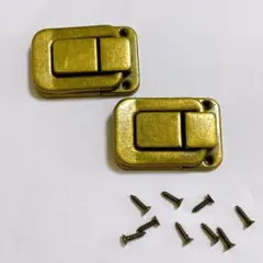 トグルラッチ パッチン錠 真鍮金属 ビンテージ 取り付け穴 48mm wネジ