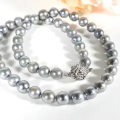本真珠 グレーパール ネックレス玉約8.0～8.5mm 約41g SILVER - メルカリ