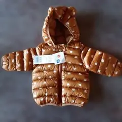 ★値下げ↓★＊サイズ80＊ブラウン象柄中綿入りフード付きジャケット＊