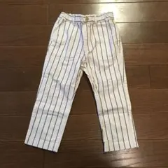 8/8までグローバルワーク ストライプパンツ 白×紺 100 110 4歳 5歳