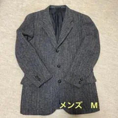 グレー ヘリンボーン テーラードジャケット
