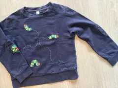 グラニフ はらぺこあおむし 刺繍 ネイビー トレーナー 130のサムネイル
