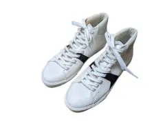 【値下げ】ZARA モノクロ ハイカットスニーカー ホワイト/ブラック中古