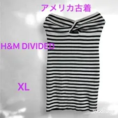 H&M DIVIDED ボーダー ニット ツイストカットソー アメリカ古着 XL