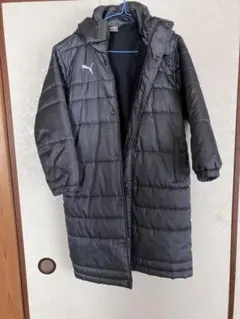 Puma フード付き ブラック ベンチコート 140