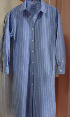 ストライプ 長袖 シャツワンピース Sサイズ