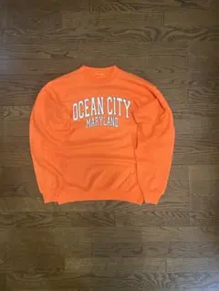 OCEAN CITY スウェット トレーナー オレンジ USAデザイン Lのサムネイル