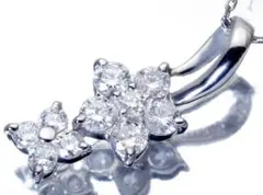 Pt900/Pt850 ダイヤネックレス 0.30ct フラワーモチーフ
