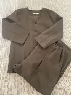 riziere シングルノーカラージャケットセットアップ