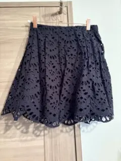 ♡黒 レース生地カットデザイン ミニスカート♡のサムネイル