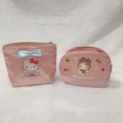 サンリオ キティ Hello Kitty ポーチ 2点セット　コスメ 化粧ポーチ
