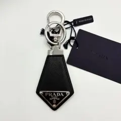 プラダ　PRADA キーリング　サフィアーノレザー　ブラック　NERO PRADA プラダ キーリング メンズ サフィアーノ レザー