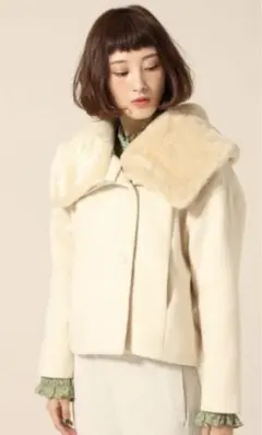 <LOWRYS FARM 2WAY 襟ファーコート>