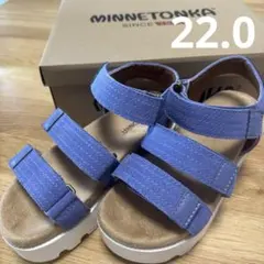 SALE**ミネトンカ　サンダル　22.0 新品　ブルーのサムネイル