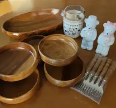サラダセット&グッズ　木製　ボウル