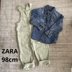 ZARA オーバーオール デニムシャツ 98cm