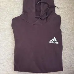 adidas ダークブラウン フード付きパーカー