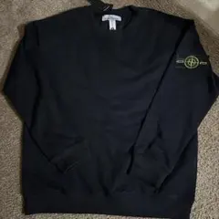 STONE ISLAND ブラック クルーネック スウェットシャツ