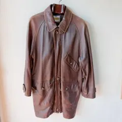 INTERMEZZO ラムレザーコート 羊革 L ラグラン レザージャケット