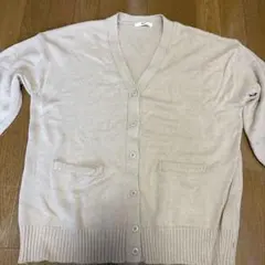 ベージュ Vネック カーディガン JK
