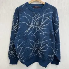 LANCEL ヴィンテージレトロ幾何学総柄 ジャガードクルーネックセーター　中古のサムネイル