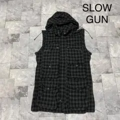 SLOW GUN ウールベスト 　ジャケット フーディー 日本製 チェック柄