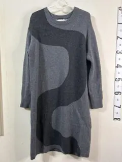 marinsekko ニットワンピース グレー系 ウール 毛 ユニクロ 長袖