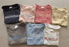 曜日プリント Tシャツ 7枚セットのサムネイル