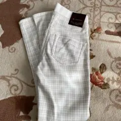 C-SEVENTEEN 裏起毛パンツ ホワイトチェック S