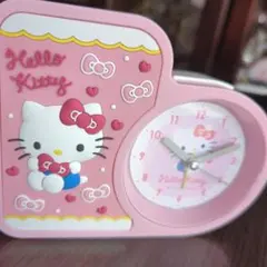Hello Kitty 置時計 ピンク ハート型