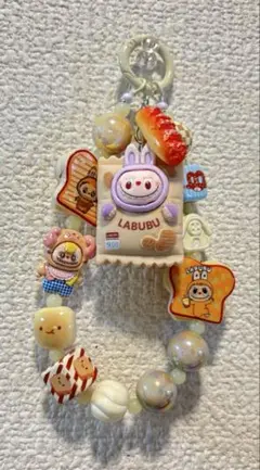 お菓子ラブブ　茶　ストラップ