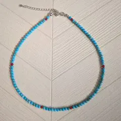 ♡ビーズアクセサリー♡n155ビーズネックレス ♡ターコイズ♡