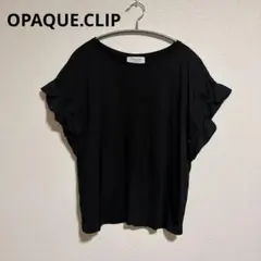 OPAQUE.CLIP 切替フリル袖カットソー Tシャツ 半袖 ブラックのサムネイル