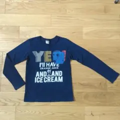 ネイビー プリント ロンT 130cm