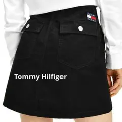 【美品】TOMMY JEANS トミージーンズ ブラック デニムスカート Mのサムネイル