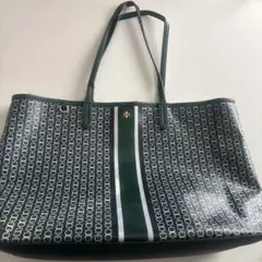 グリーン チェーンパターン トートバッグ