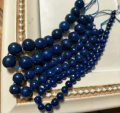 天然石 ラピスラズリ キラキラ光る サイズ違い 8.6.4mm 3連 まとめ売り