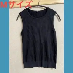 【匿名配送】ユニクロ　UNIQLO リブニット　タンクトップ　ノースリーブ　黒