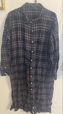 チェック柄 シャツワンピース