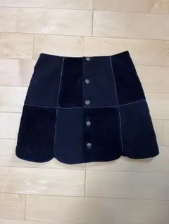 Lily Brown カラーブロックスカート　黒