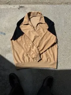 80s ベロアスキッパー長袖Tシャツ ボーダー ボックス - メルカリ