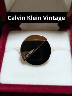 Calvin Klein ブラック ゴールド バイカラー　リング希少
