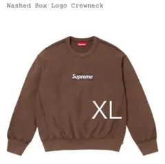 Supreme Washed Box Logo Crewneck Brown 茶