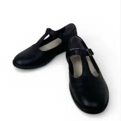 アキレスソルボ　レザー　フラット　コンフォート　シューズ　黒　24cm