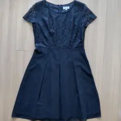 ブラックワンピース　大きいサイズ　15号　LL　レース　結婚式　パーティー