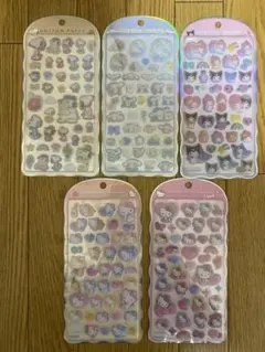 コットンパフィーシール　シナモロール　キティ　スヌーピー　マイメロ　ボンボン