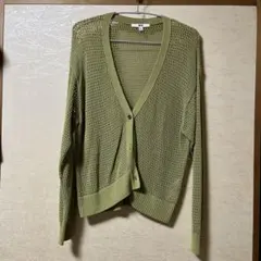 UNIQLO メッシュカーディガン グリーンM