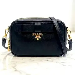 ✨美品✨PRADA　ミニショルダーバッグ　本革 サフィアーノ ヴェルニ　ブラック