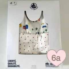 新品未使用 プチバトー キャミソール 2枚組 6ans パリ、ハート
