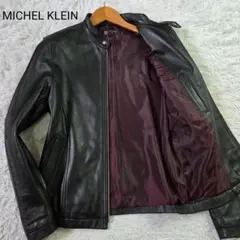 極美品 ミッシェルクラン シングル ライダース ラムレザー 裏地ボルドー 46Mのサムネイル